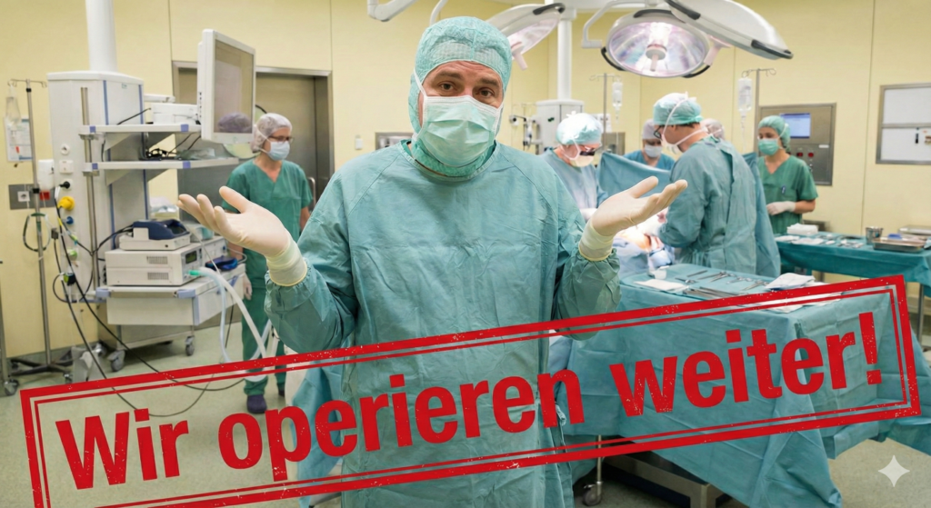 Wir operieren weiter!